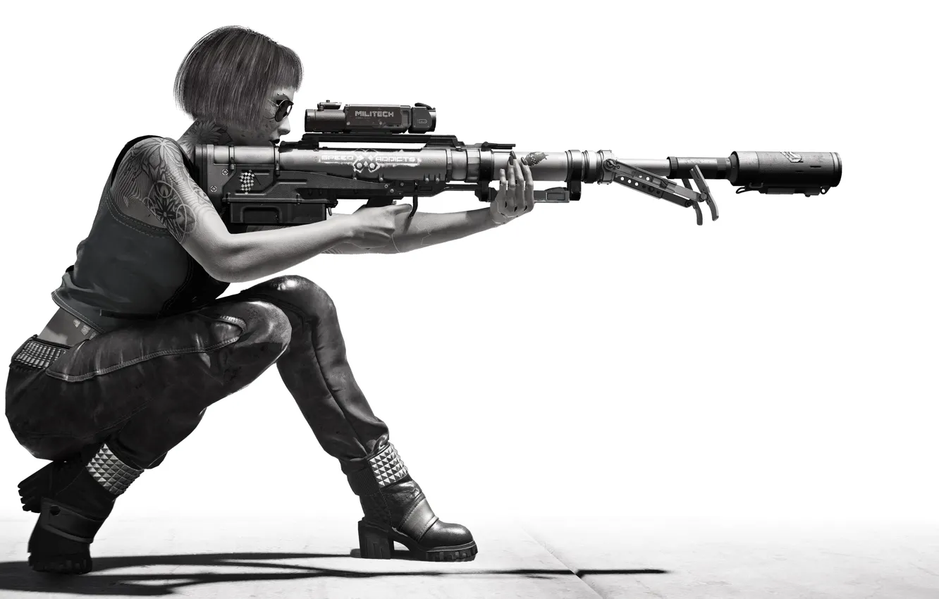 Photo wallpaper background, the game, sniper, cyberpunk, CD Projekt RED, Cyberpunk 2077
