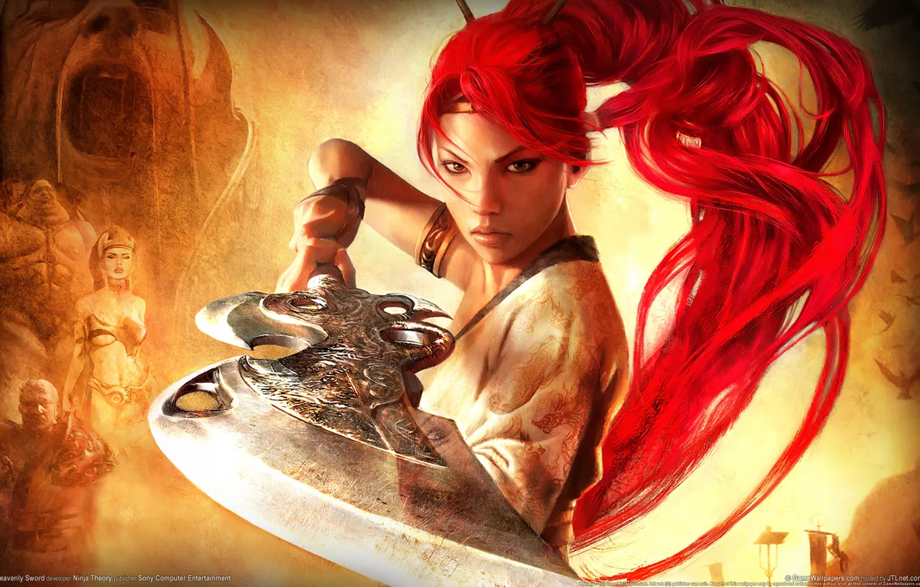 Photo wallpaper girl, weapons, warrior, Heavenly Sword 2