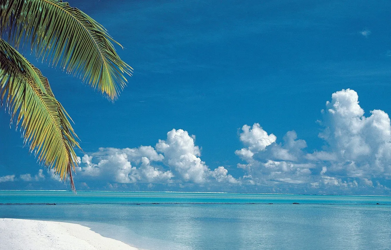 Photo wallpaper beach, Aitutaki, Cook Islands