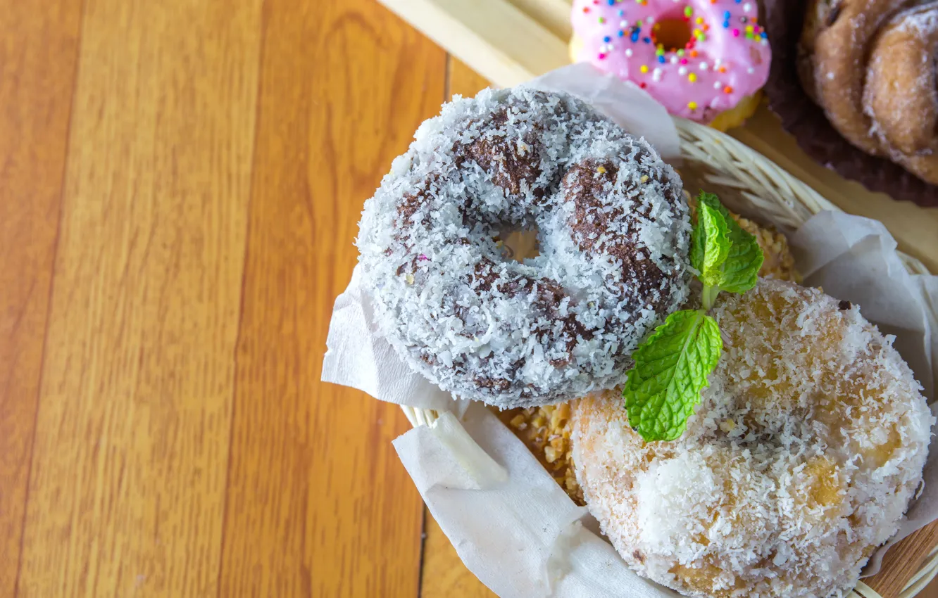 Photo wallpaper food, donuts, cakes