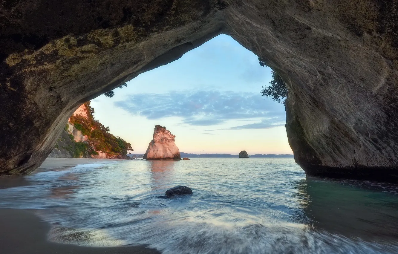 Photo wallpaper sea, landscape, rocks