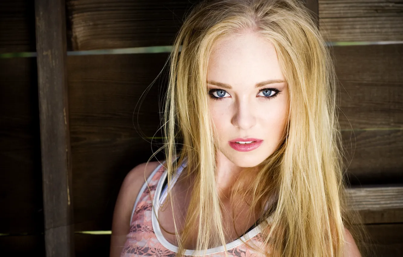 Photo wallpaper look, girl, hair, blonde, disheveled