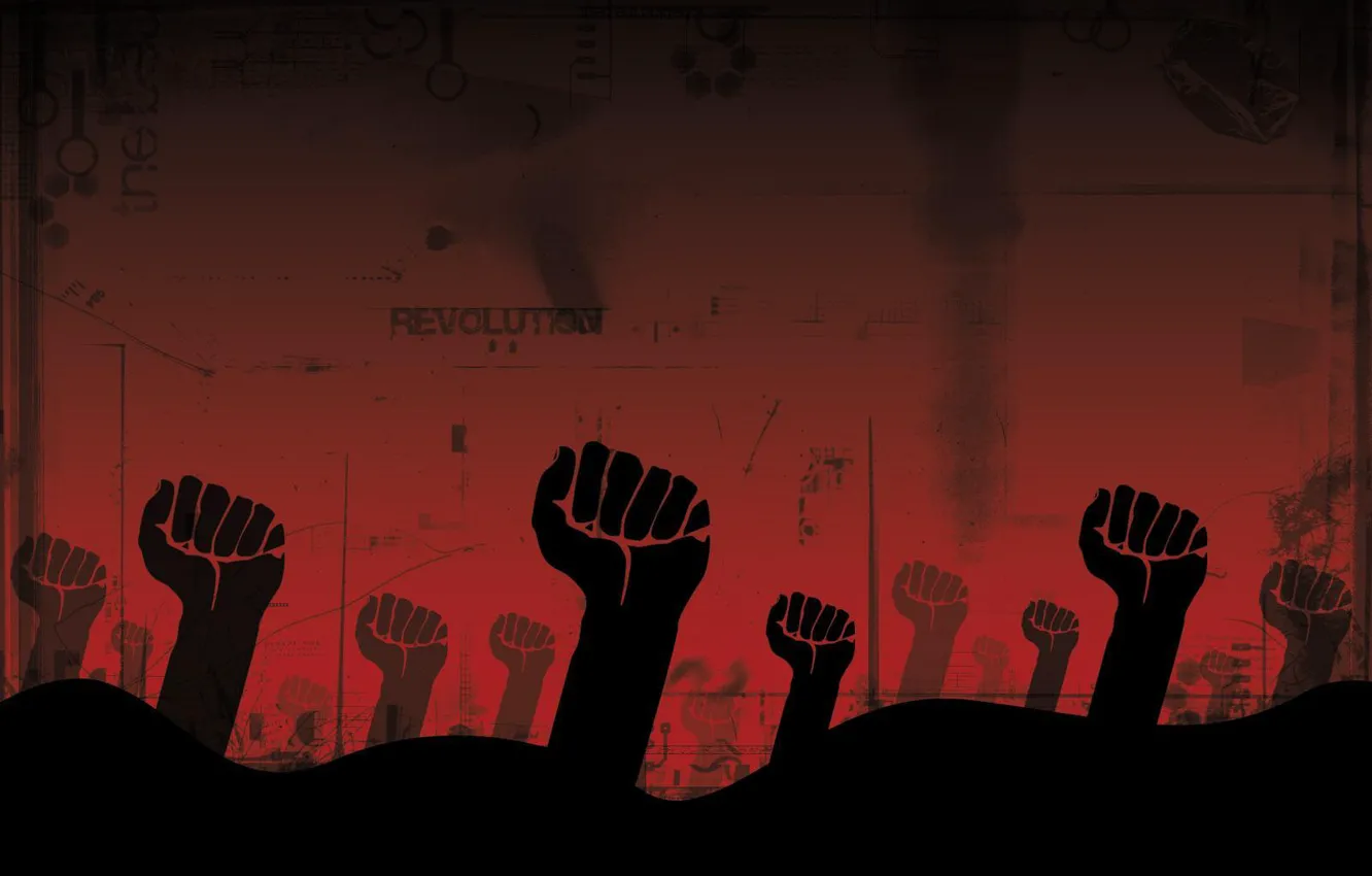 Photo wallpaper gesture, fists, revolution