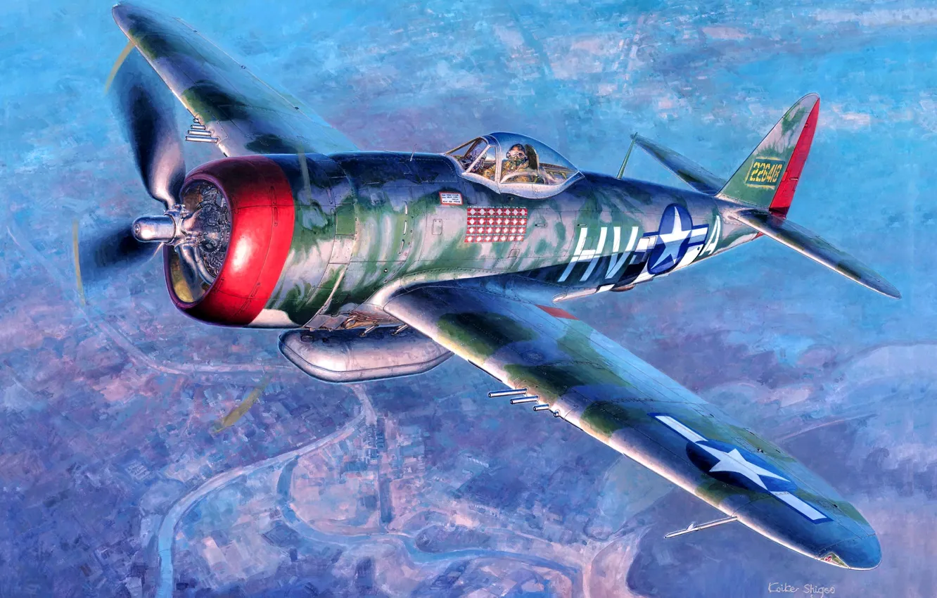 Photo wallpaper USAF, P-47, P-47D Thunderbolt, P-47D-25, 56th Fighter Group, Gabby Gabreski
