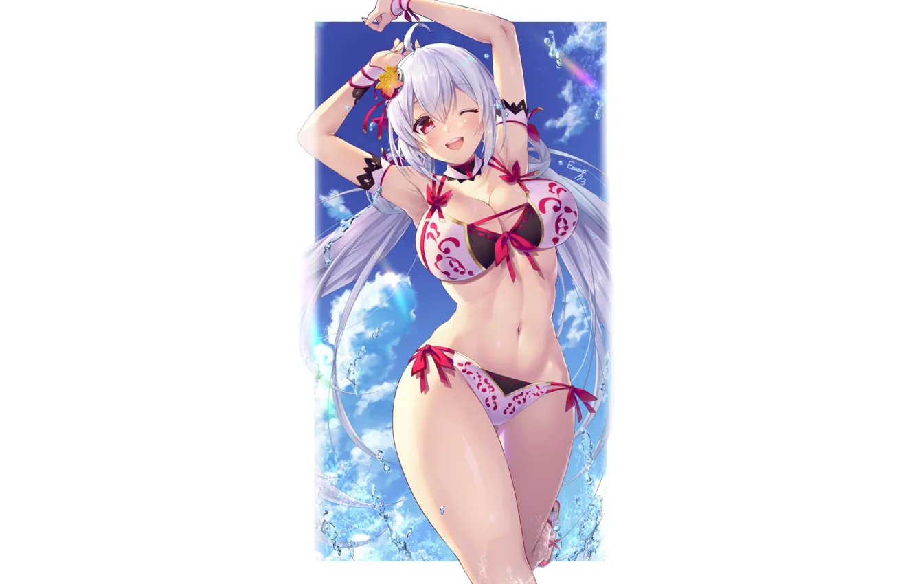 Photo wallpaper kawaii, girl, hot, sexy, beach, sea, boobs, anime