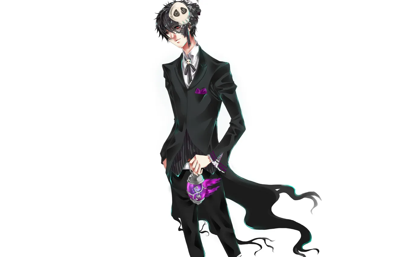 Photo wallpaper art, white background, Halloween, guy