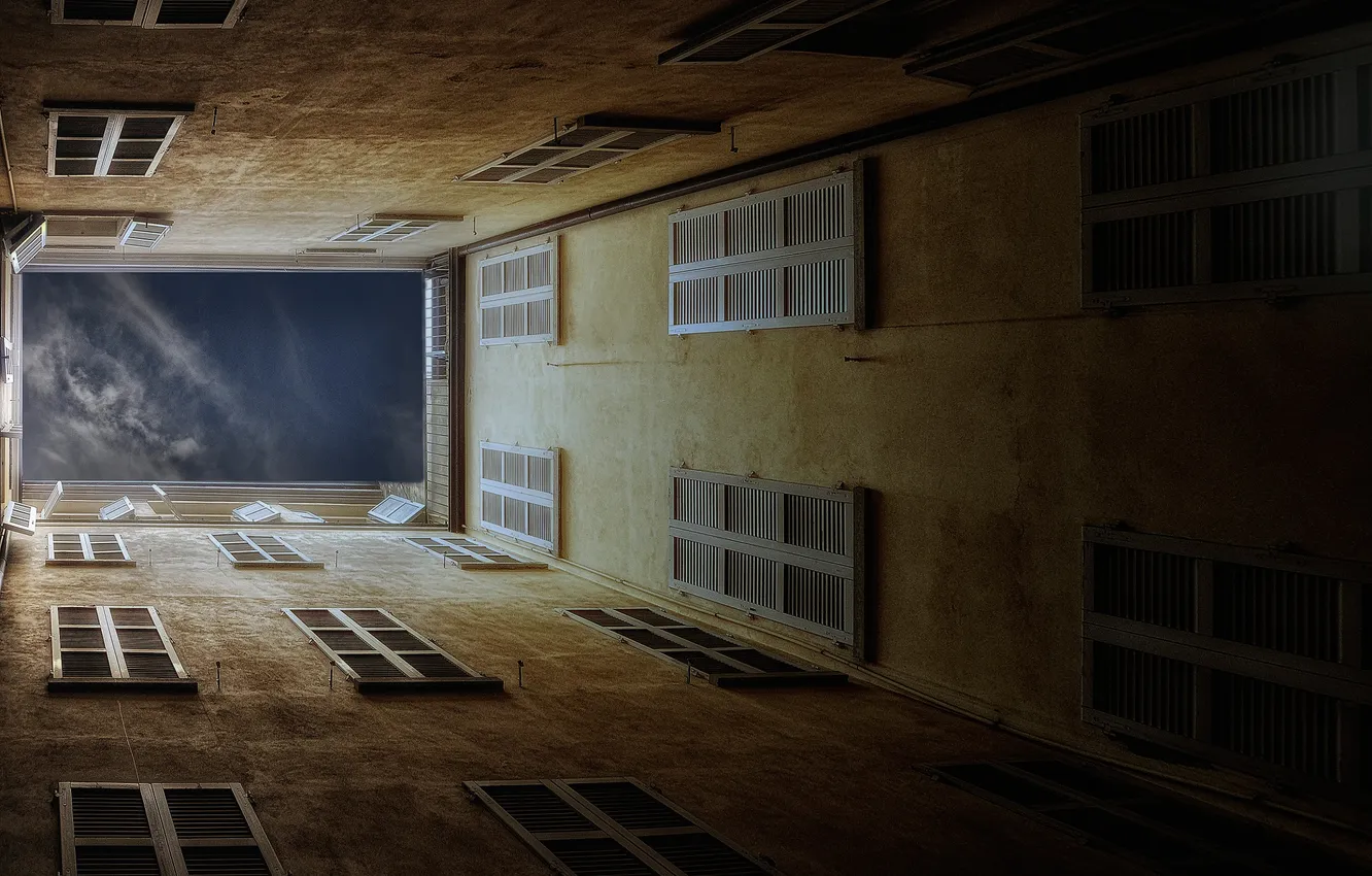 Photo wallpaper the sky, clouds, home