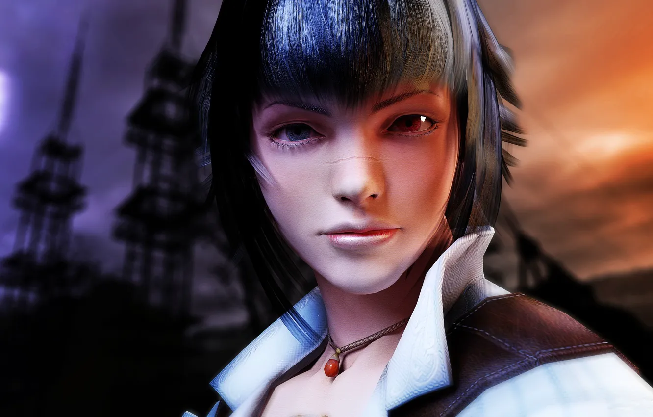Photo wallpaper eyes, girl, face, Devil May Cry, Lady