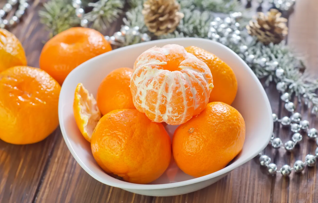Photo wallpaper winter, fruit, orange, citrus, holidays, peel, tangerines