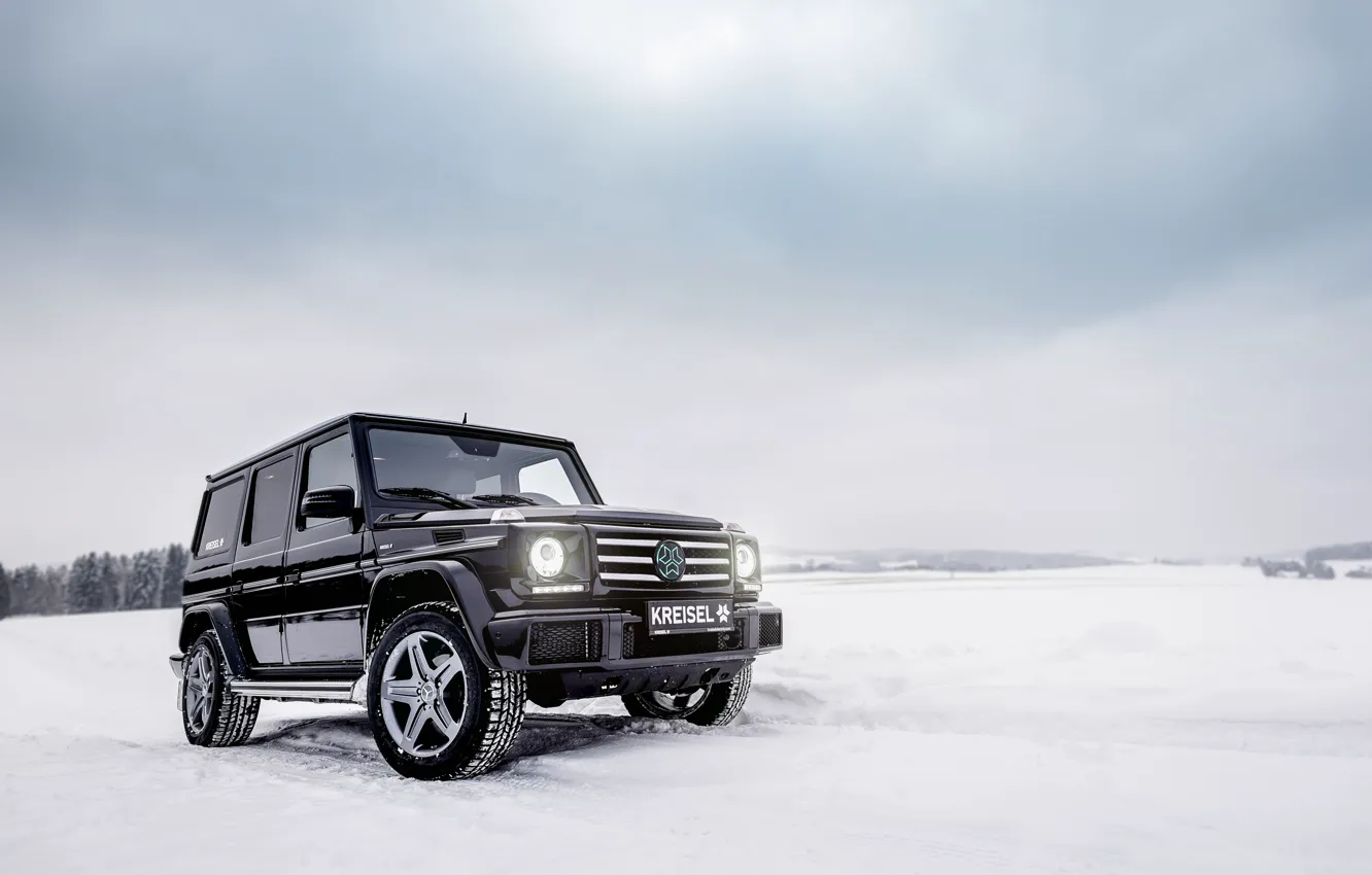 Photo wallpaper winter, Mercedes-Benz, Mercedes, g, G-Class, W463, vnedorozhnik