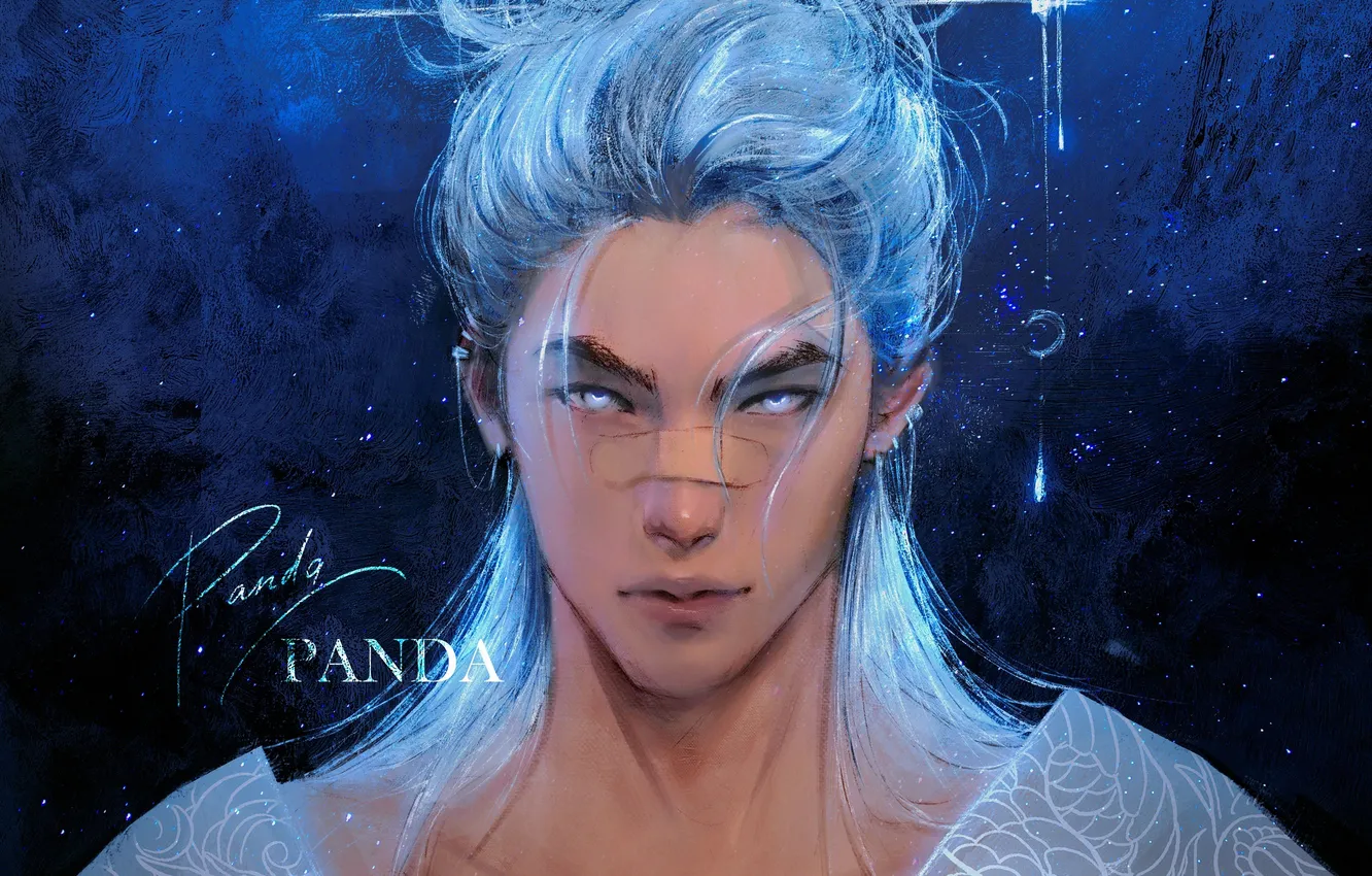 Photo wallpaper look, guy, scar, Asian, from panda, by Panda