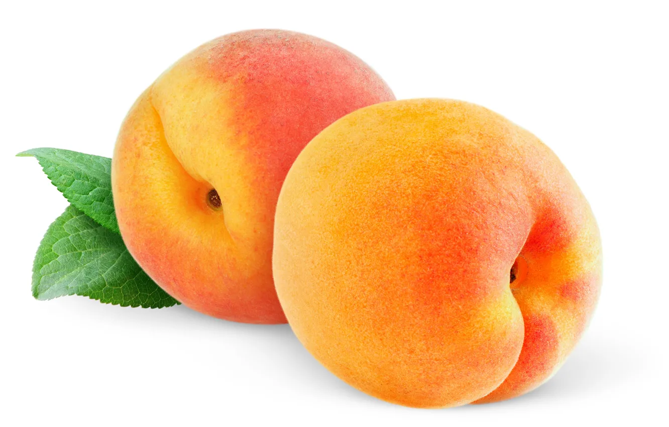 Photo wallpaper white background, fruit, peaches, fruit, peaches