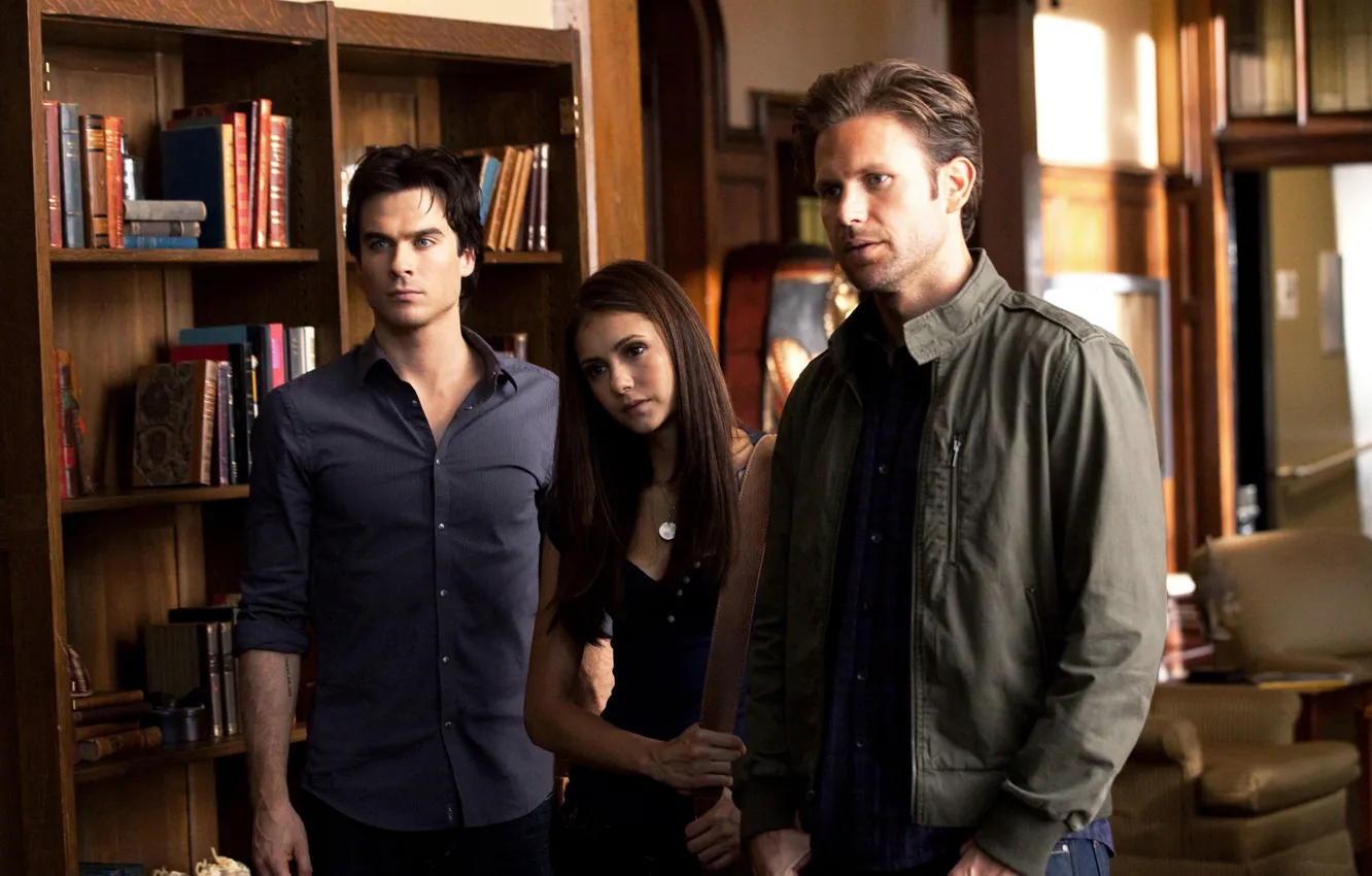 Photo wallpaper Nina Dobrev, Nina Dobrev, The Vampire Diaries, The vampire diaries, Ian Somerhalder, Ian Somerhalder, Matthew …