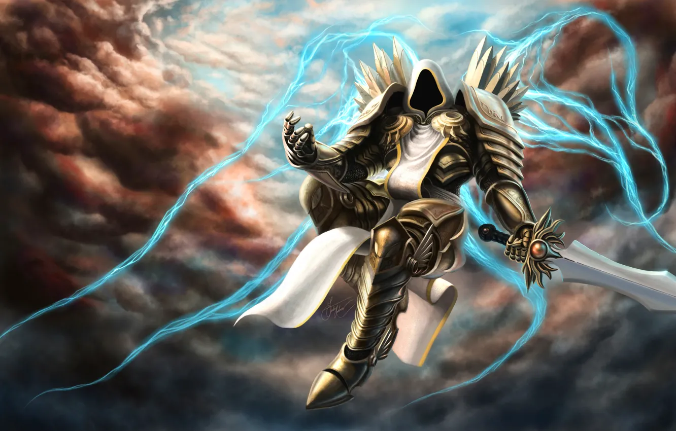 Photo wallpaper Blizzard, diablo, art, Tyrael, Archangel of Justice