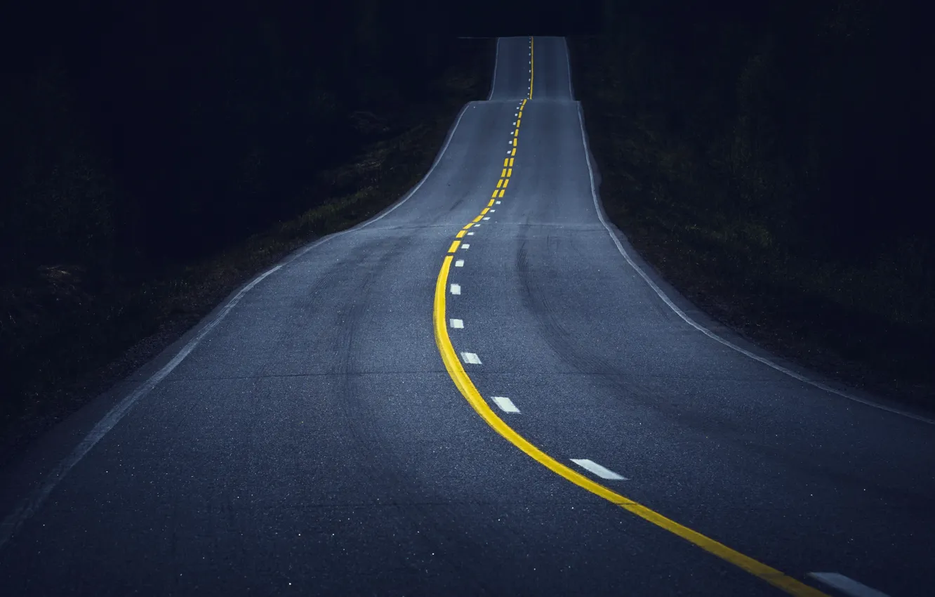 Photo wallpaper road, nature, the darkness