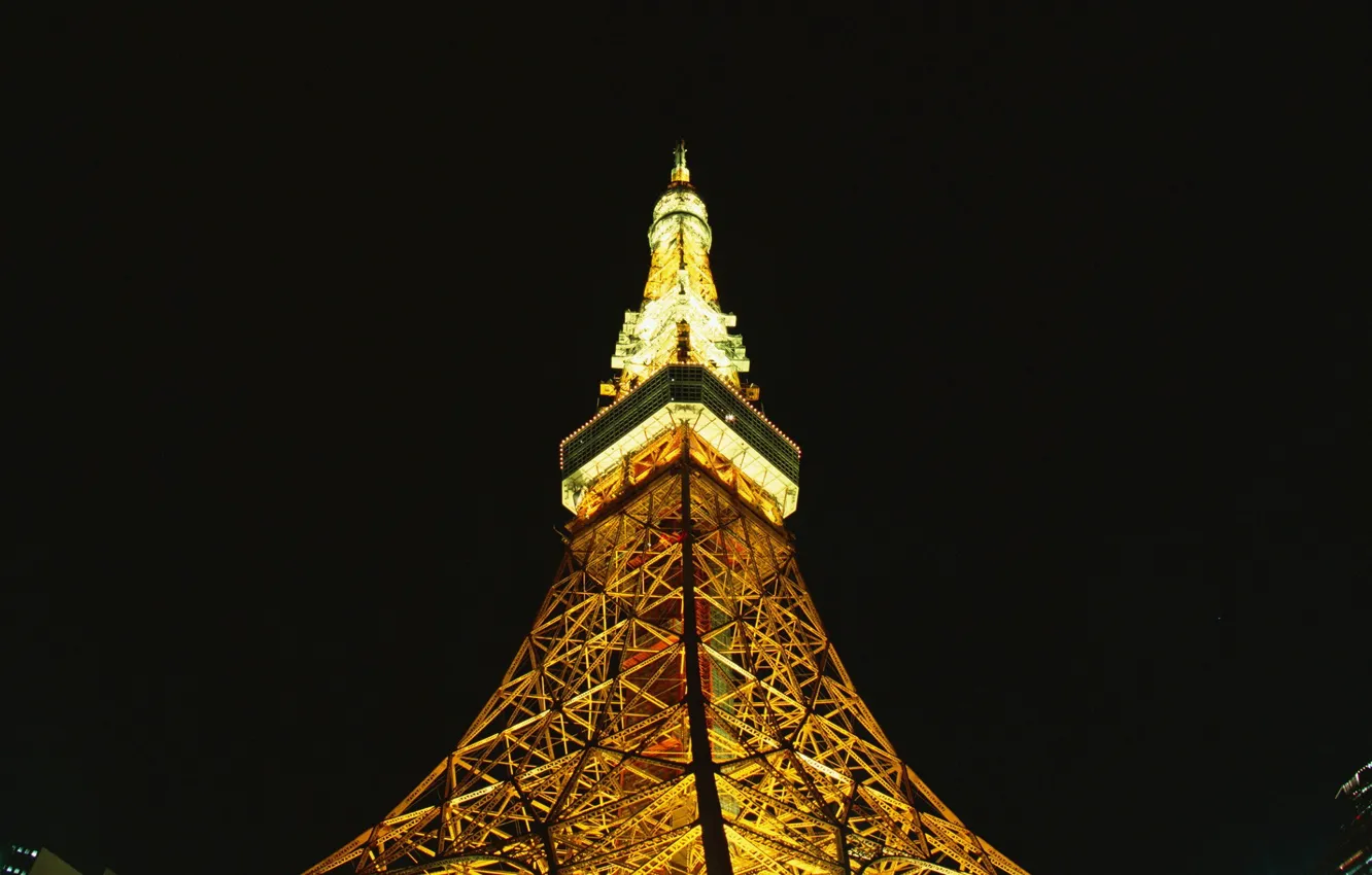 Photo wallpaper night, backlight, Eiffel Tower