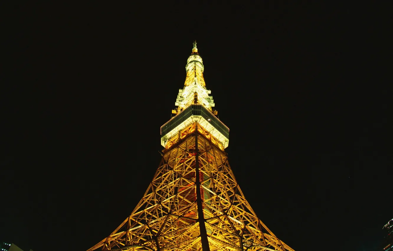 Photo wallpaper night, backlight, Eiffel tower