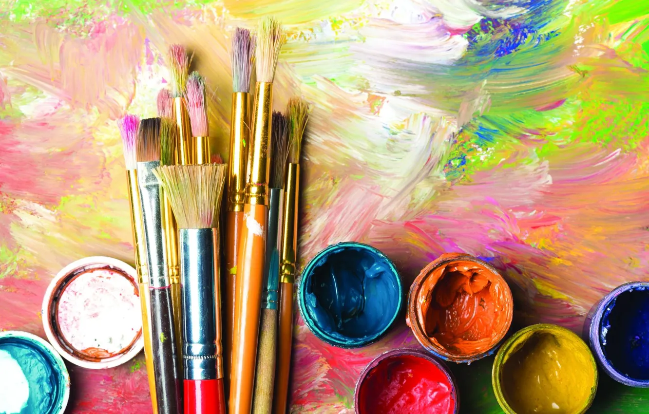 Photo wallpaper paint, color, brush