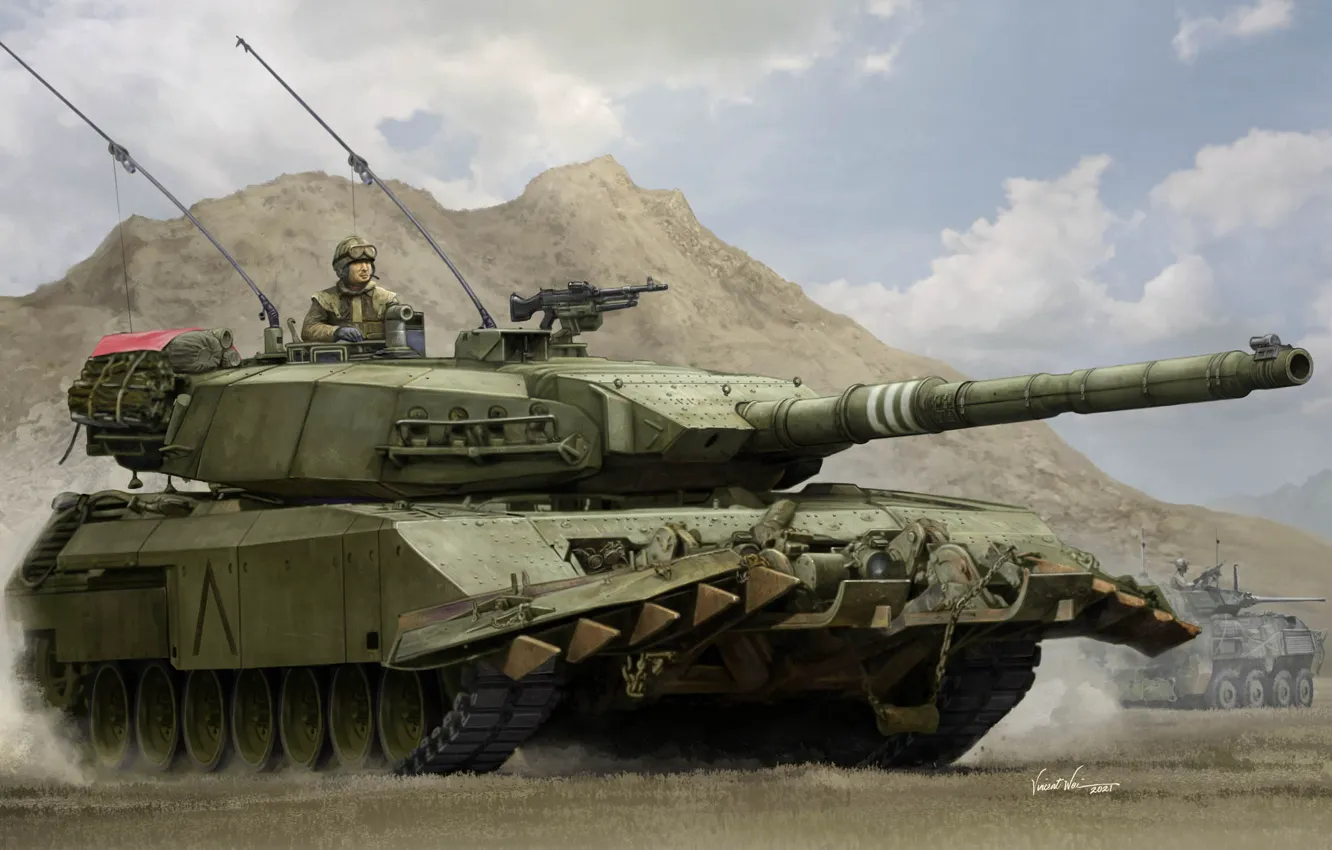 Photo wallpaper Turkey, main battle tank, Vincent Wai, MBT, clearance machine, Leopard C2 MEXAS w/TWMP, Minesweeping