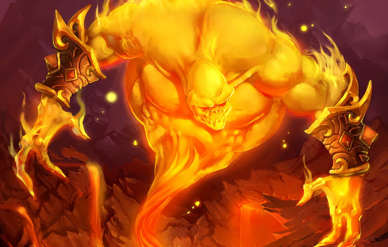 Photo wallpaper lights, being, art, World of Warcraft, wow, Hearthstone, Baron Geddon, Blackrock Mountain