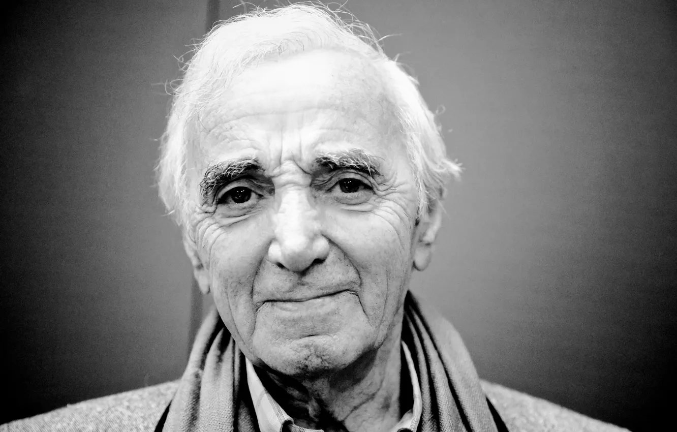 Photo wallpaper writer, the poet, composer, Charles Aznavour, French singer, Charles Aznavour, actor of Armenian descent