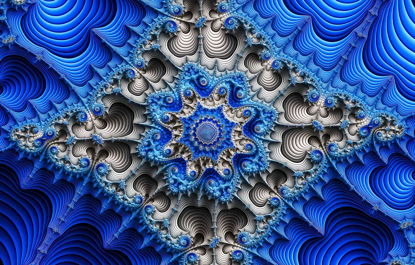 Photo wallpaper Blue, Hypnosis, Mandelbrot Fractal