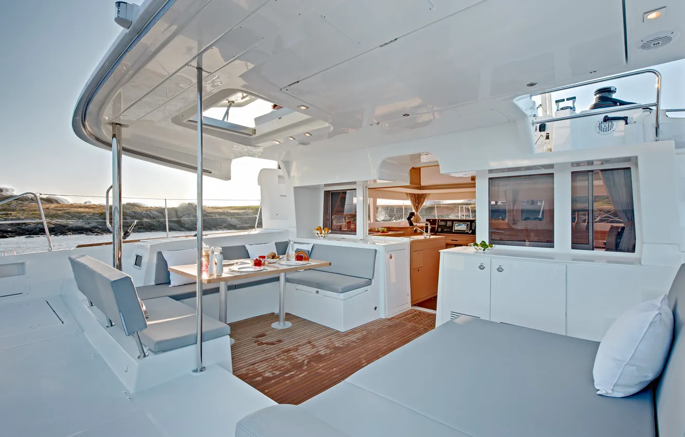 Photo wallpaper yacht, deck, salon, superyacht, Cockpit, Main Deck, Dining