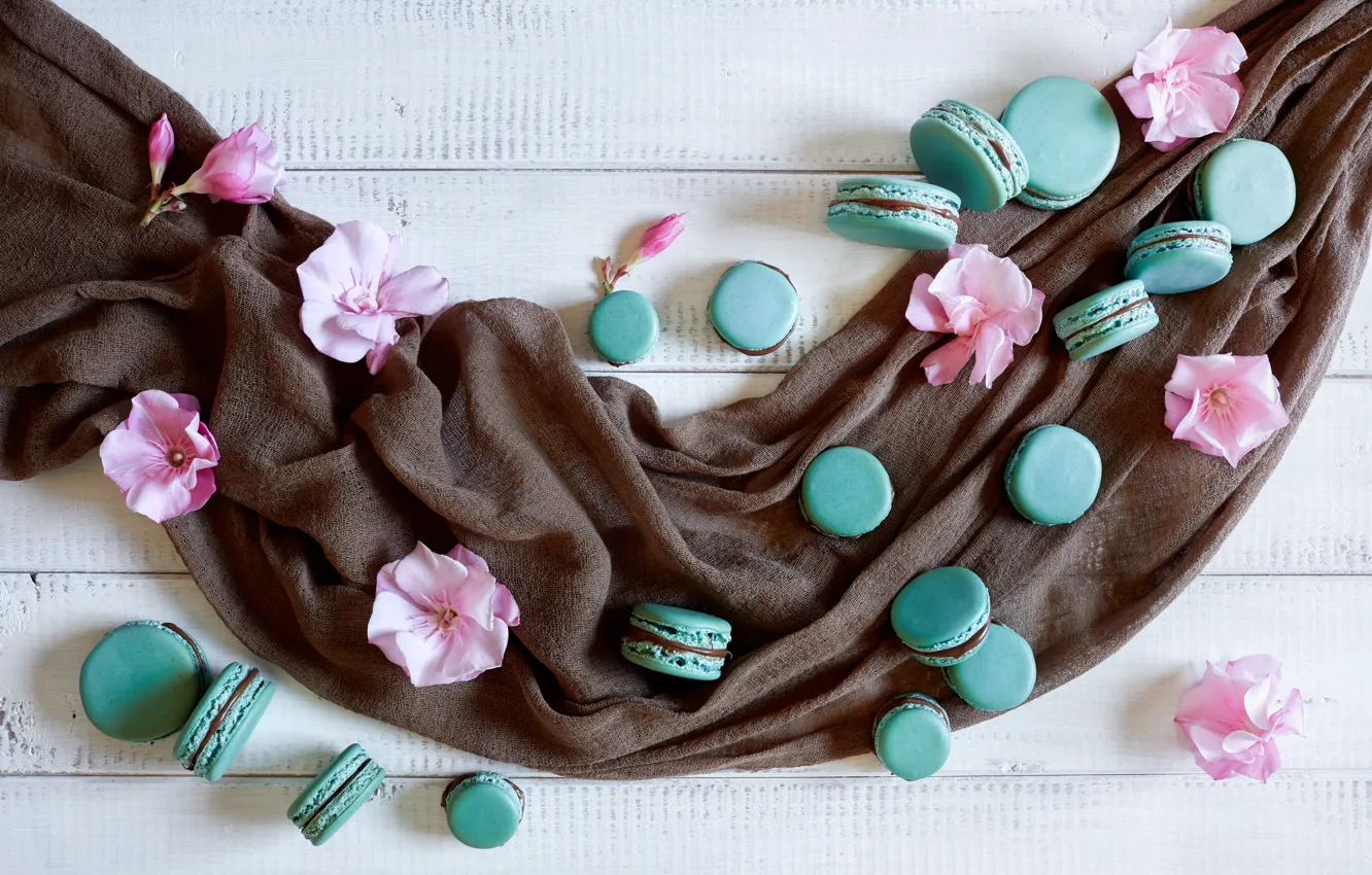 Photo wallpaper flowers, cookies, composition, almond