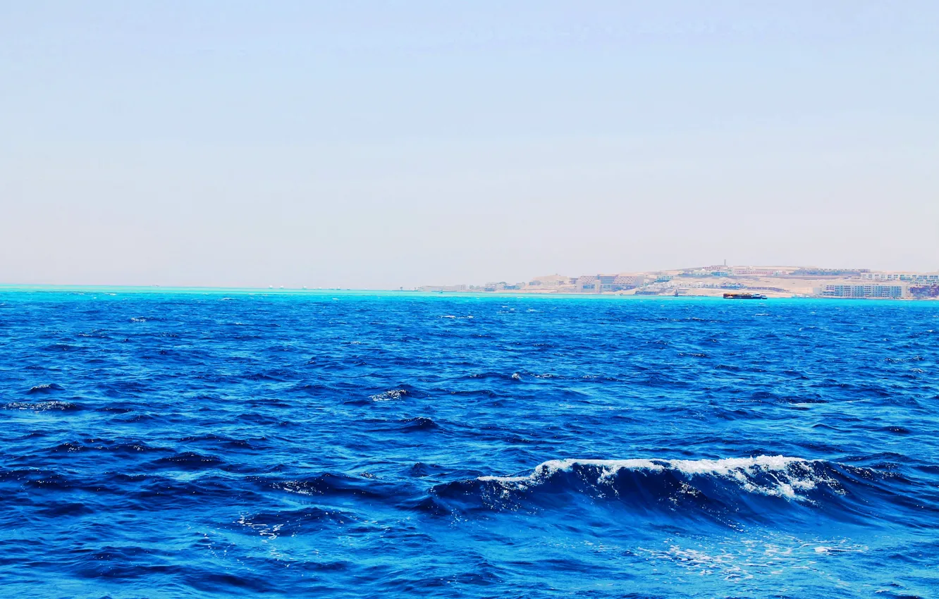 Photo wallpaper wave, blue, The red sea