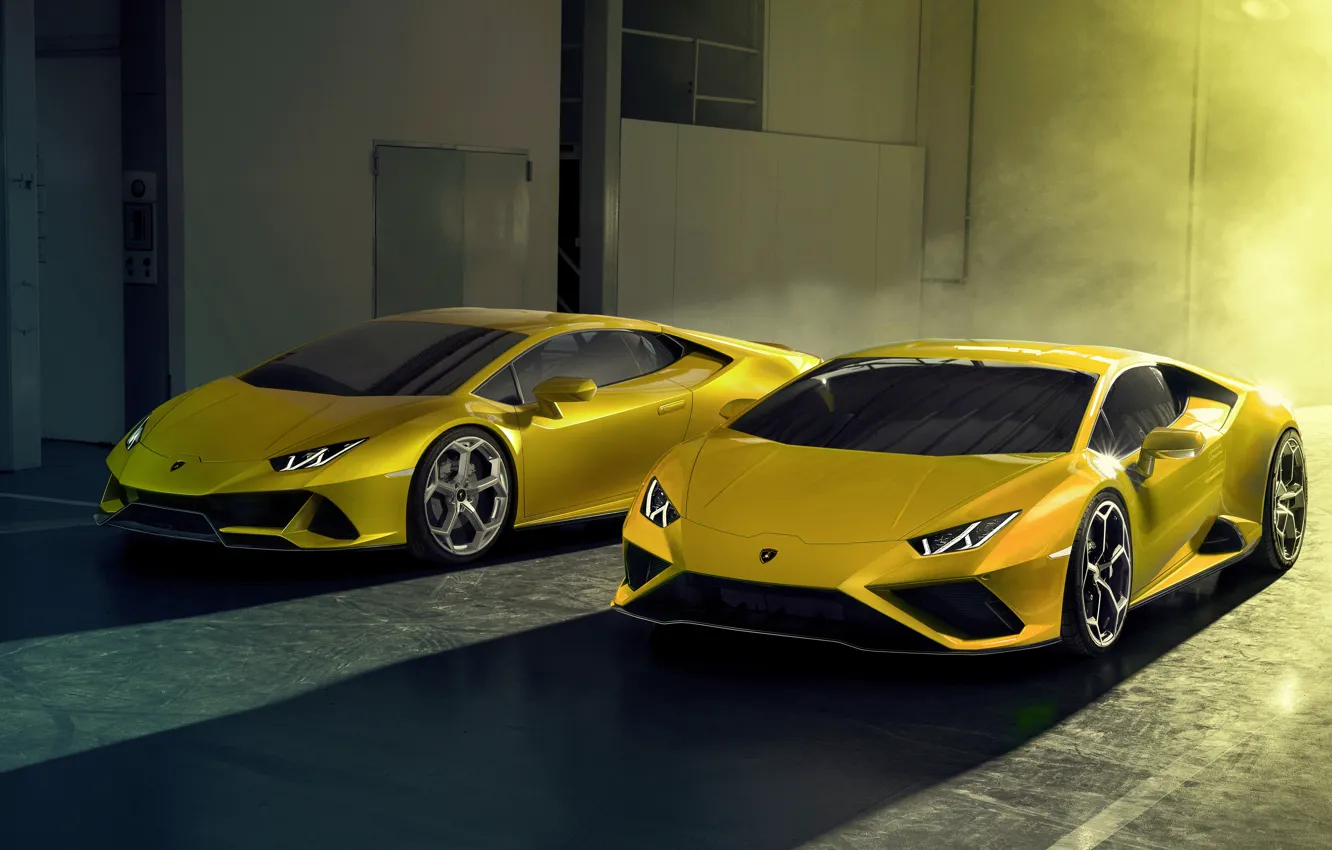 Photo wallpaper Lamborghini, pair, Huracan, 2020, RWD, Huracan Evo