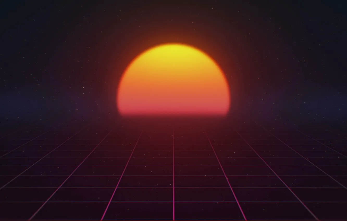 Photo wallpaper The sun, Music, Star, Background, 80s, Neon, 80's, Synth