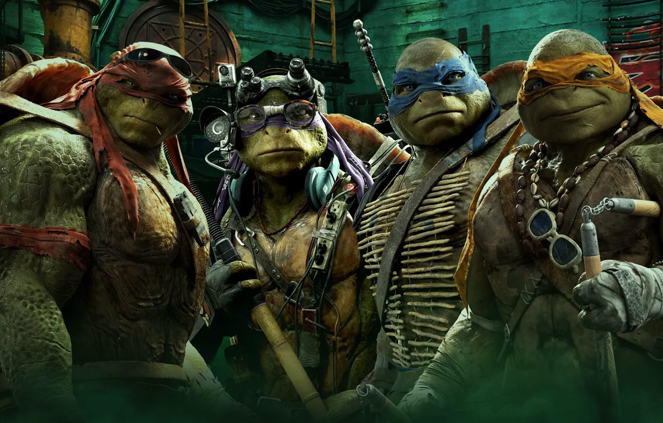 Photo wallpaper cinema, TMNT, Raphael, Leonardo, Donatello, movie, Teenage Mutant Ninja Turtles, Michelangelo
