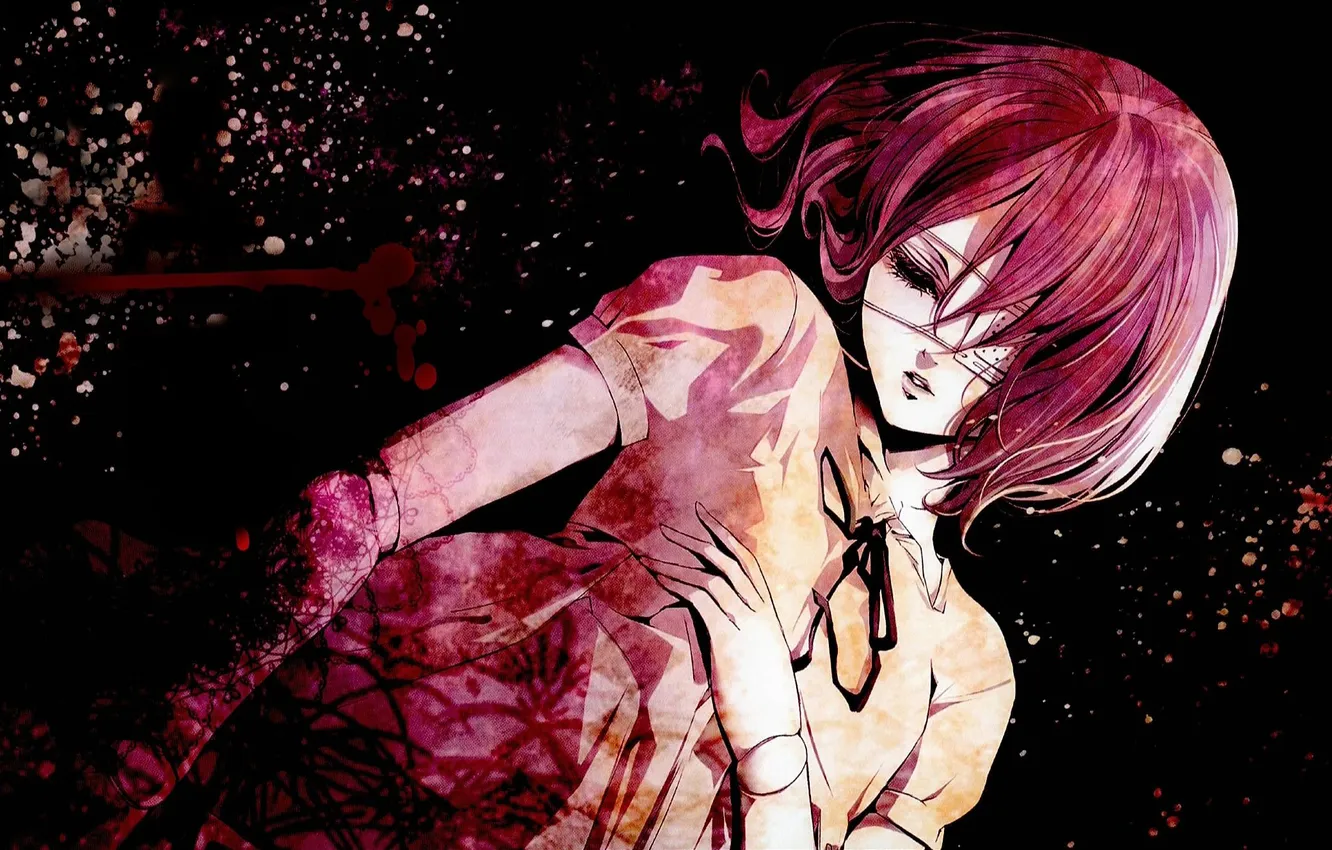 Photo wallpaper girl, squirt, blood, headband, short hair, misaki mei, AnOther