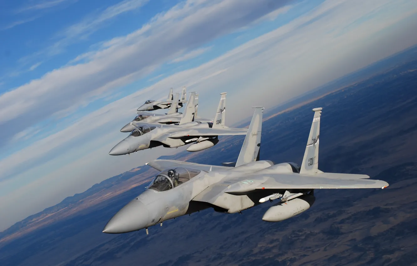 Photo wallpaper the sky, flight, fighters, Eagle, F-15, "Eagle"