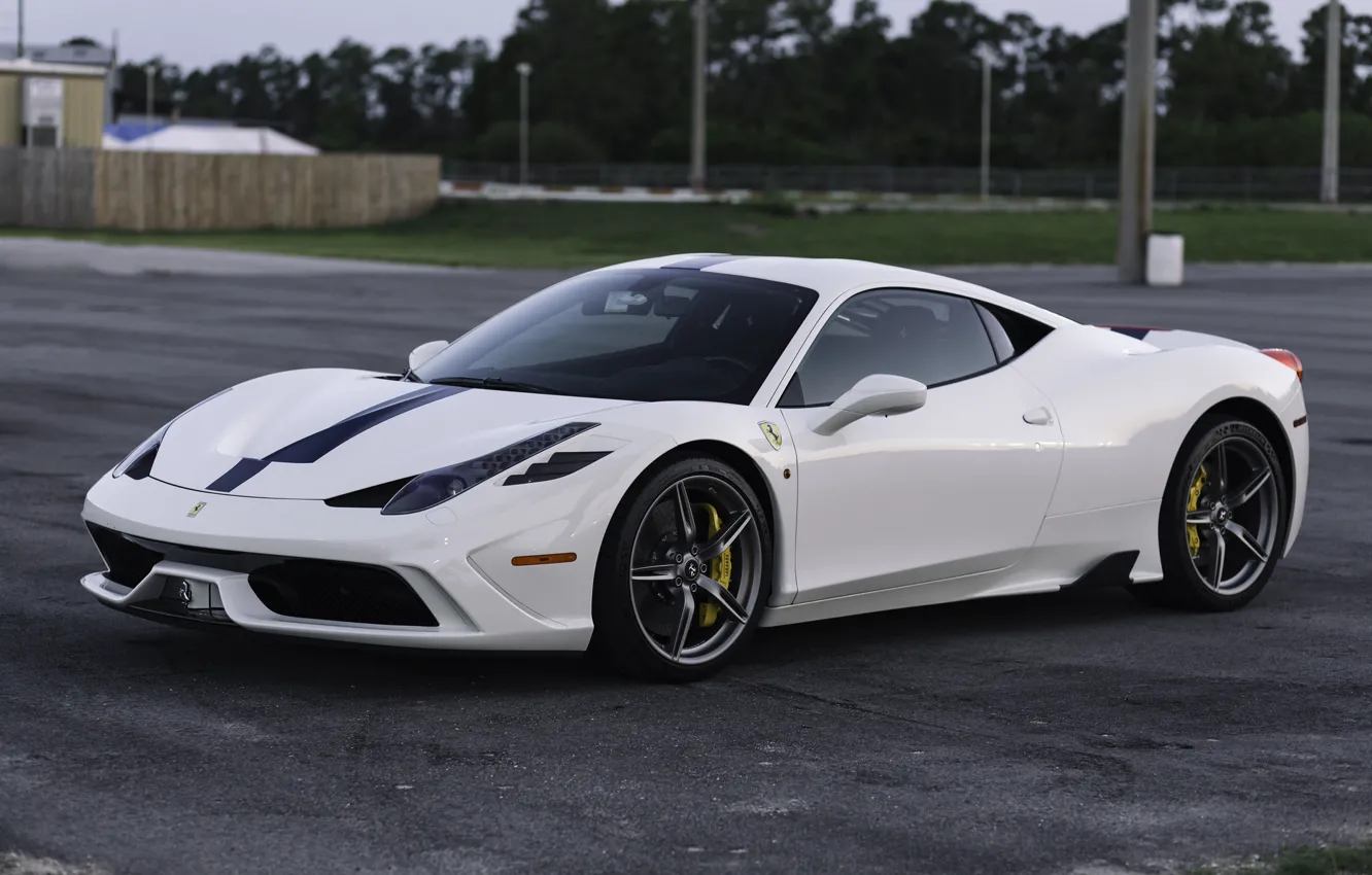 Photo wallpaper Ferrari, 458, White, Italia, Speciale