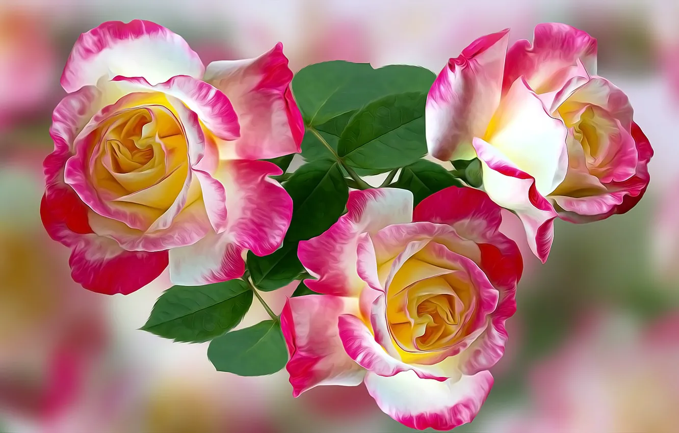 Photo wallpaper Graphics, Flowers, Roses