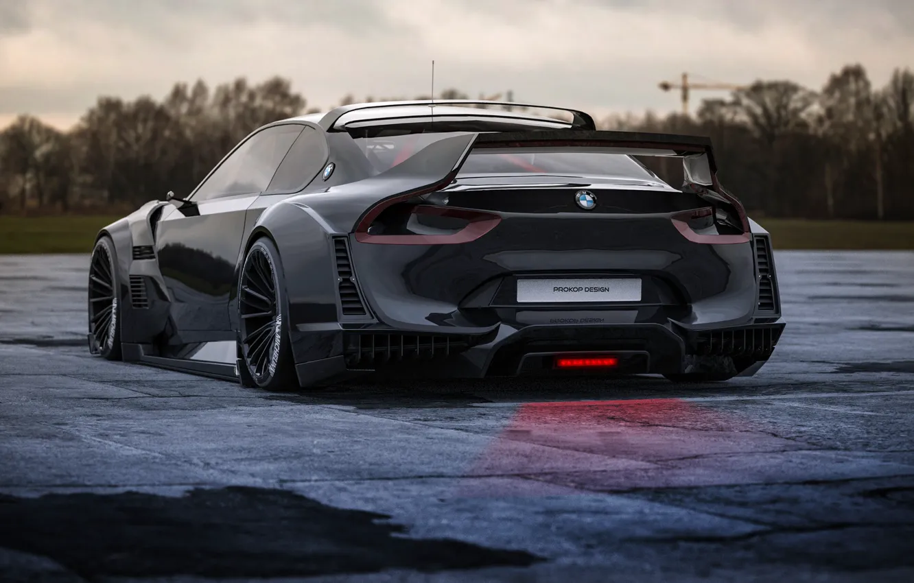 Photo wallpaper machine, auto, rendering, BMW, art, Concept Art, BMW 3.0 CSL, Transport & Vehicles