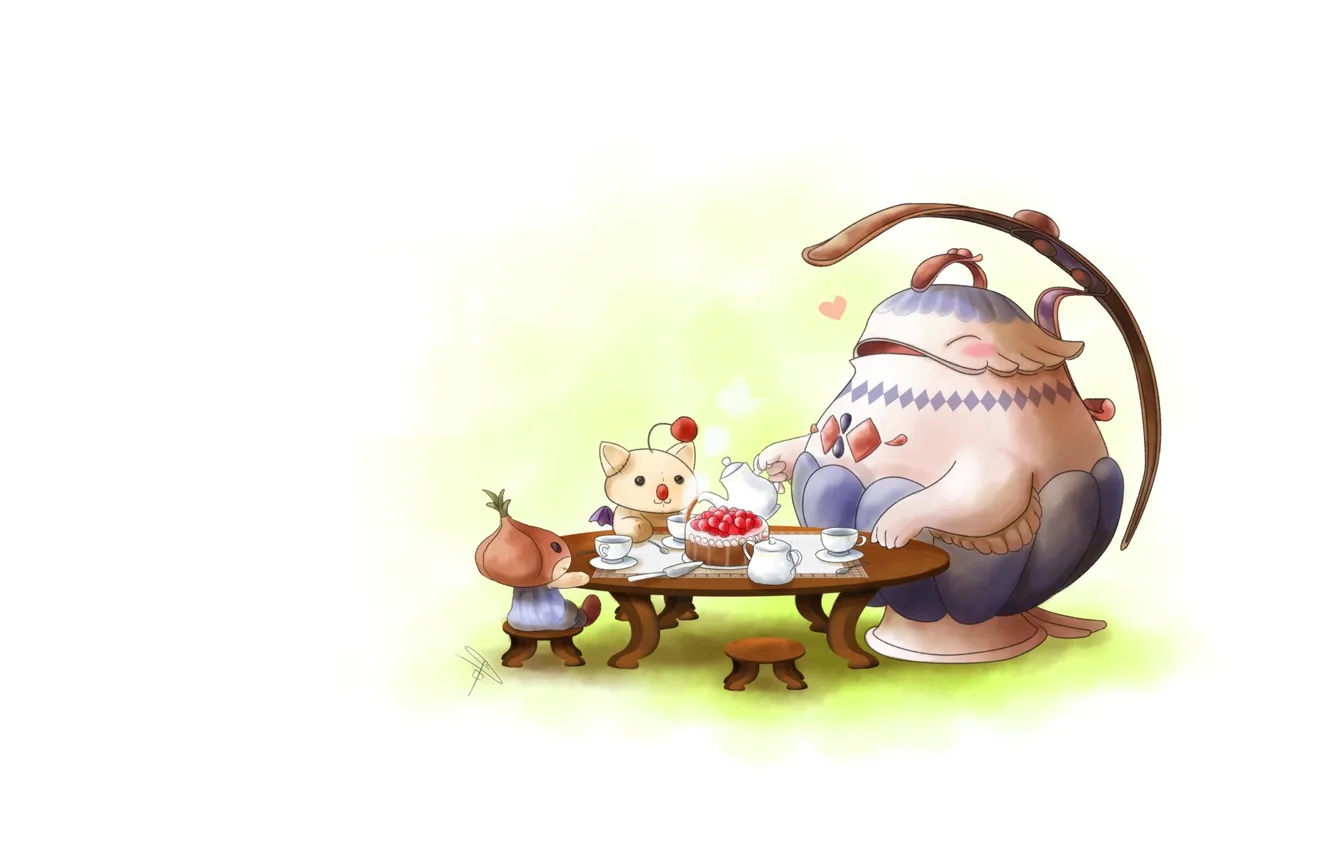 Photo wallpaper art, the tea party, treat, guests, Teapo - Legend of Mana by ClaraKerber