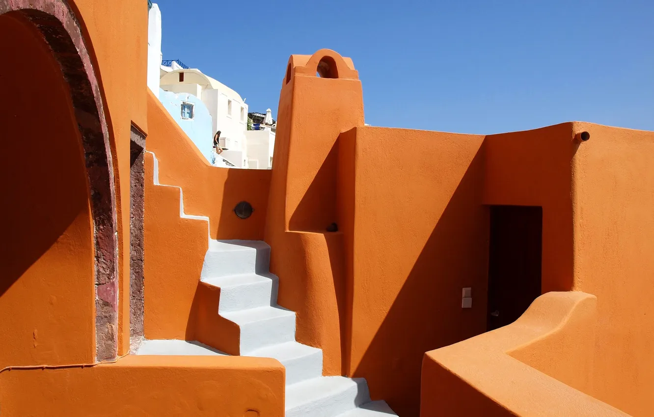 Photo wallpaper home, Santorini, Greece, stage