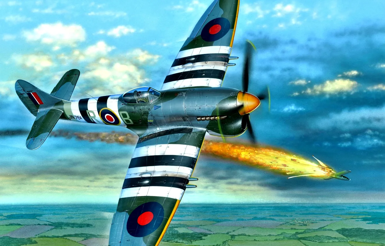 Photo wallpaper Tempest, multi-role fighter, Hawker Tempest Mk.V, Early model, 4x20 mm Hispano gun Mk.II