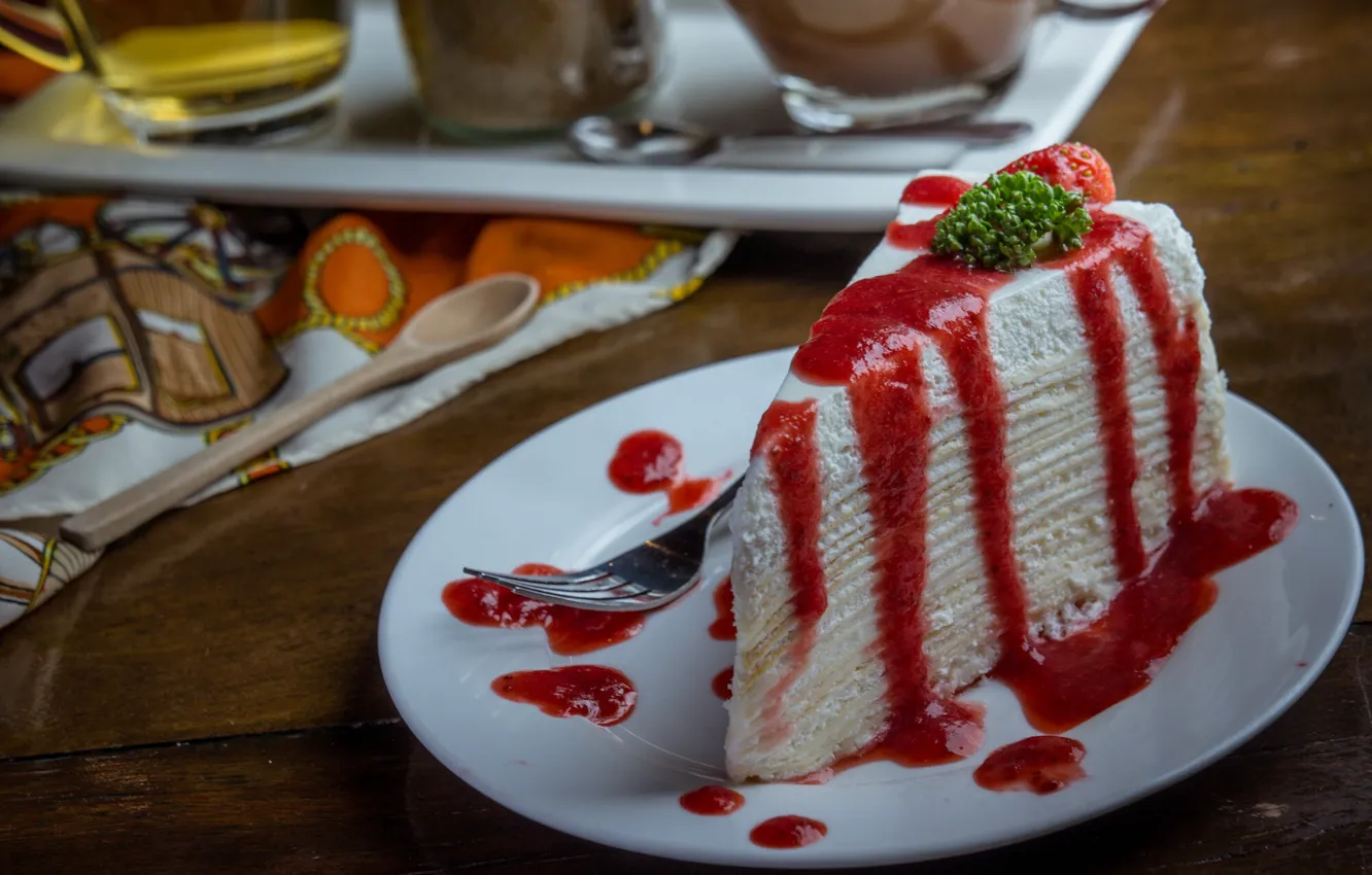 Photo wallpaper cake, syrup, layer, pancake