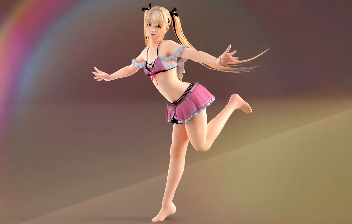 Photo wallpaper girl, sexy, cleavage, dead or alive, blouse, long hair, legs, boobs