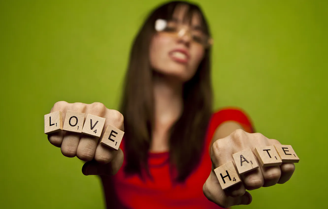Photo wallpaper love, hate, love, hatred