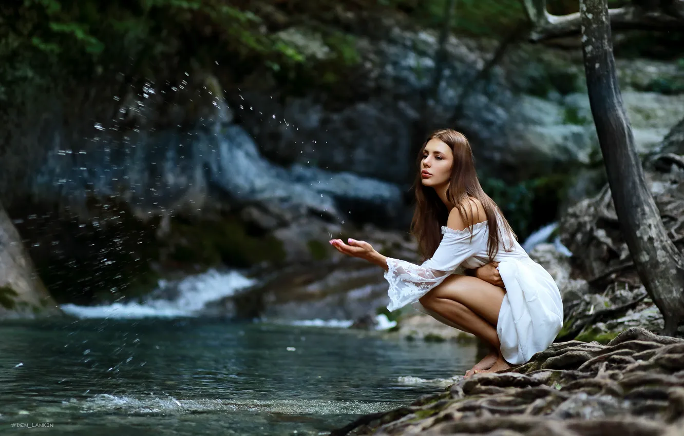 Photo wallpaper water, girl, pose, Denis Lankin, Tonya Smirnova