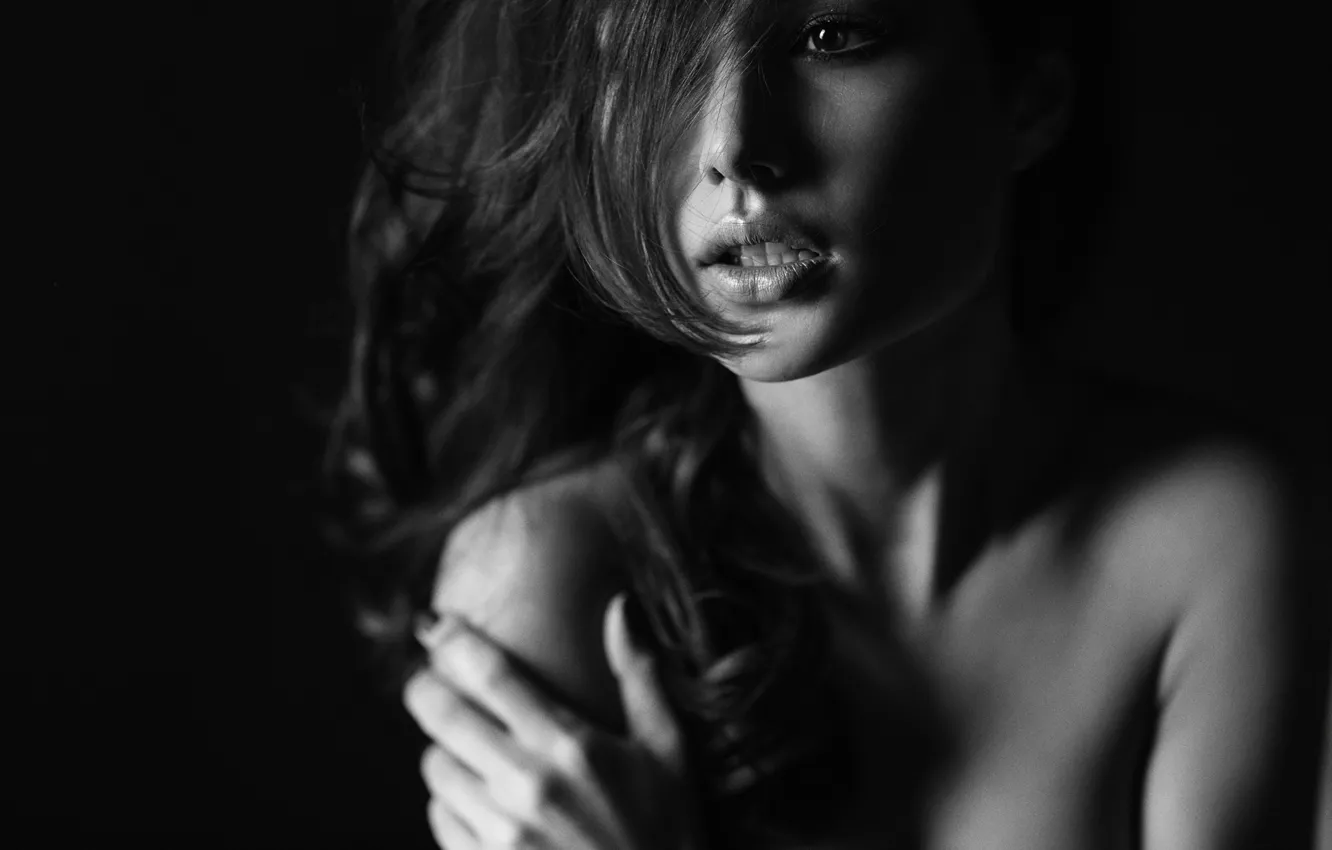 Photo wallpaper eyes, girl, face, lips, girl, eyes, lips, face