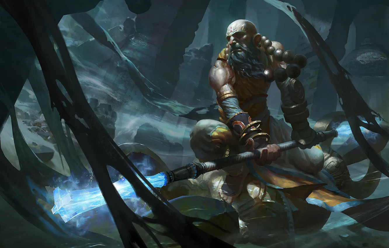 Photo wallpaper art, Diablo III, monk, Reaper of Souls