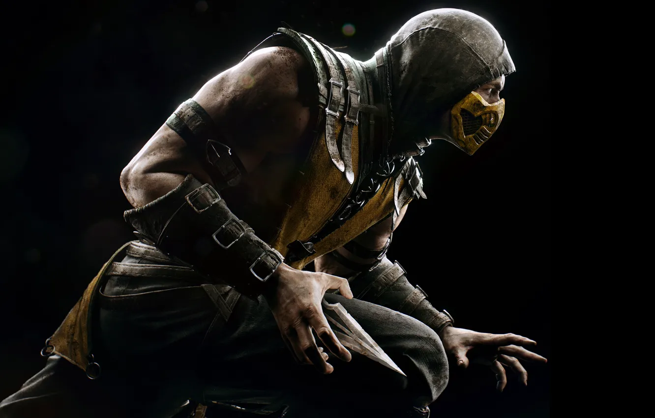 Photo wallpaper look, mask, hood, fighter, Scorpio, ninja, stand, ninja
