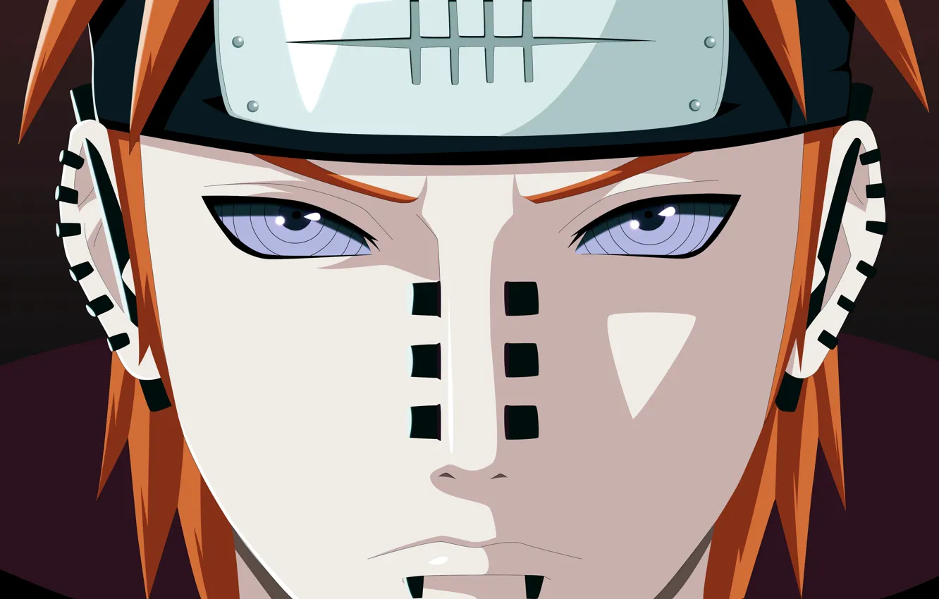 Photo wallpaper Naruto, man, face, sharingan, evil, Akatsuki, piercing, Yahiko