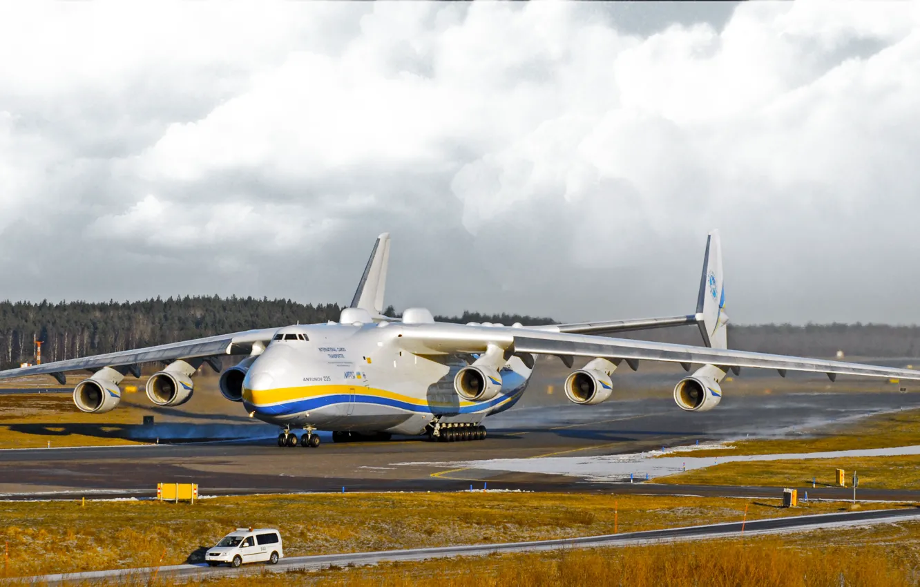 Photo wallpaper Clouds, The plane, Wings, Engines, Dream, Ukraine, Mriya, The an-225