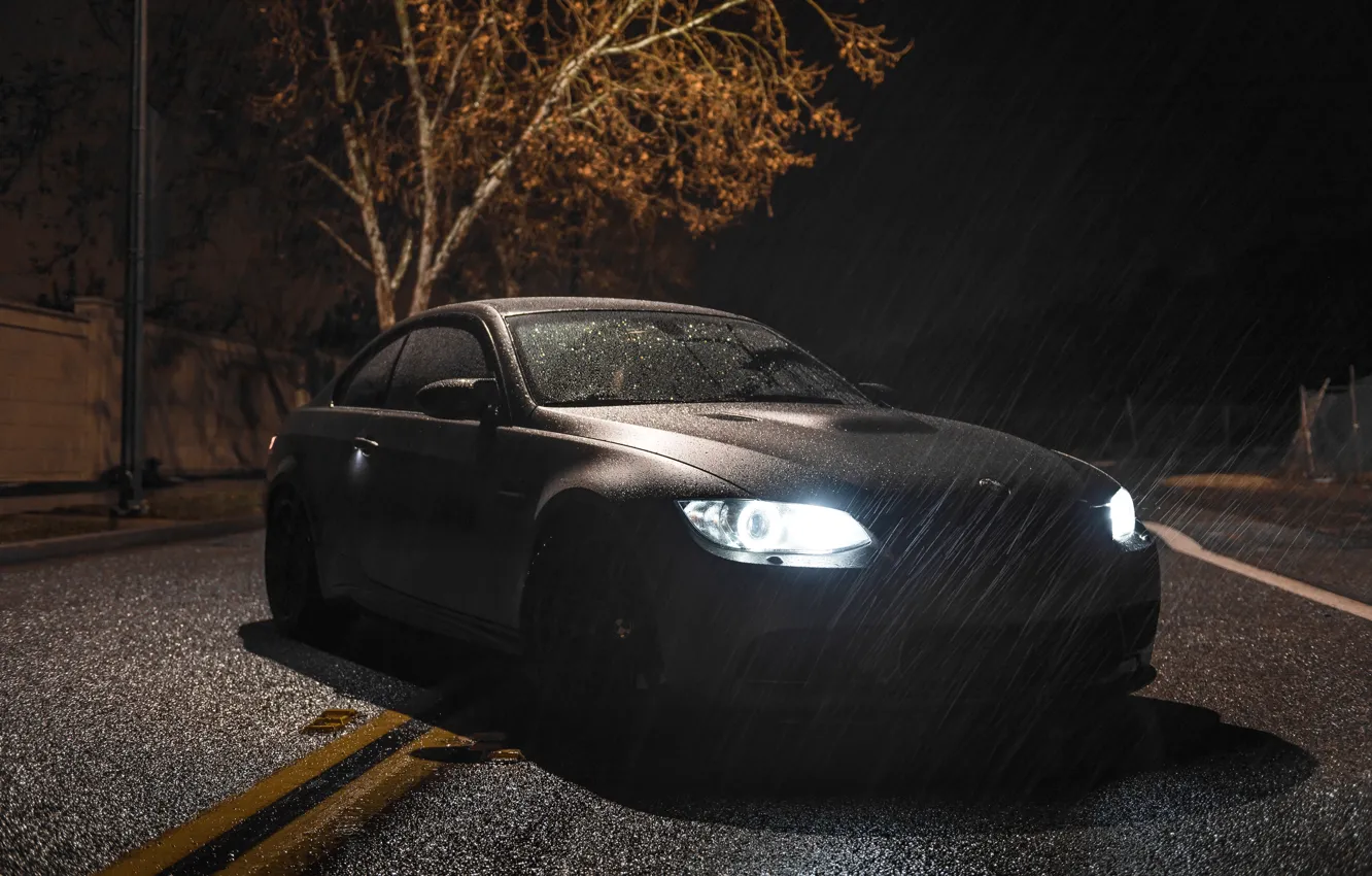 Photo wallpaper BMW, rain, e92, M3